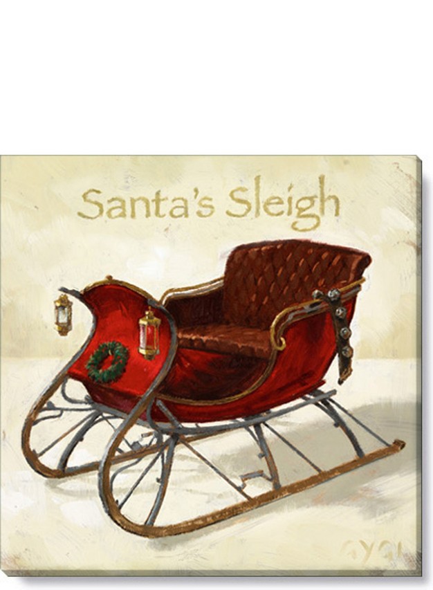 Sullivans Darren Gygi Santa x27 s Sleigh Canvas Museum Quality Giclee Print Gallery Wrapped Handcrafted In Usa