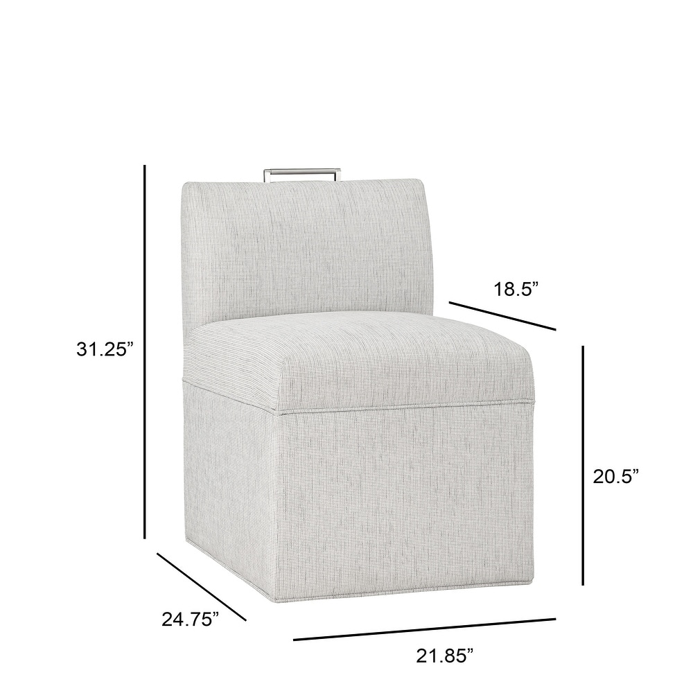 Modern Upholstered Castered Chair in Ashen for Kitchen Counter and Dining Room