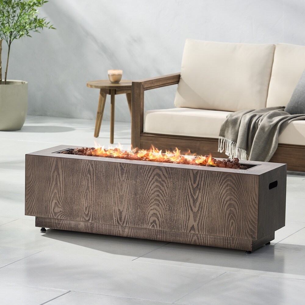 Wellington Outdoor 50 000 BTU Rectangular Fire Pit (No Tank Holder) by Christopher Knight Home