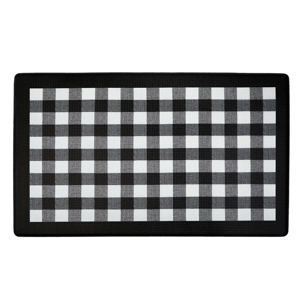 Goodgram Buffalo Black amp White Plaid Memory Foam Anti fatigue Kitchen Floor Mat 18 In W X 30 In L