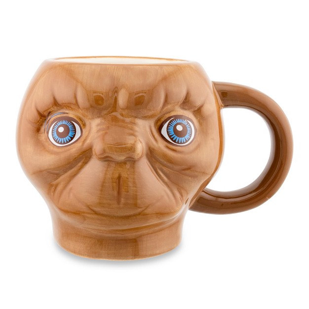 Silver Buffalo E t The Extra terrestrial Face 3d Sculpted Ceramic Mug Holds 20 Ounces