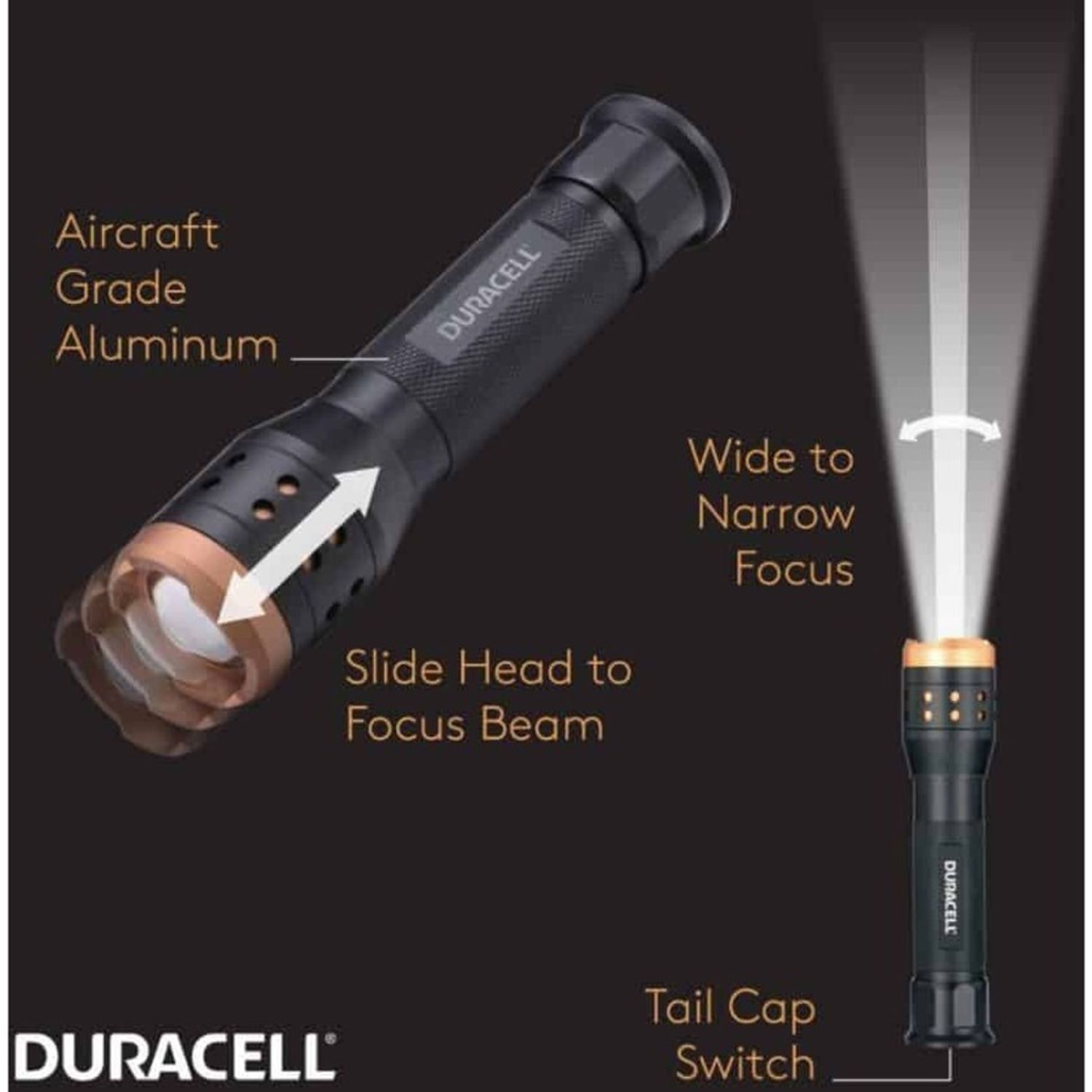 Aluminum Focusing LED Flashlight by Duracell Inc. DUR8272DF1000