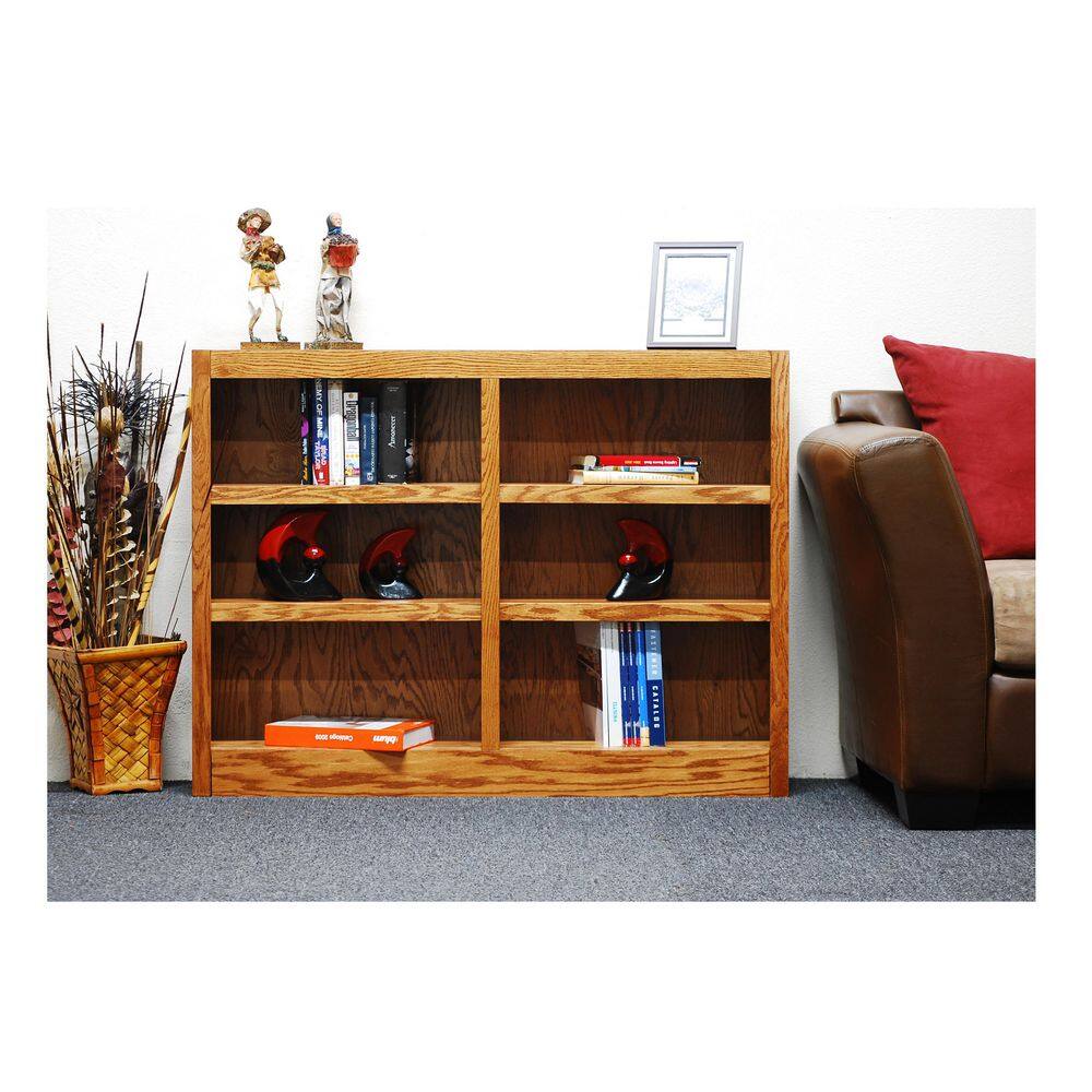 Concepts In Wood 36 in. Dry Oak Wood 6-shelf Standard Bookcase with Adjustable Shelves MI4836-D