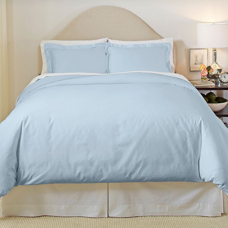 Pointehaven Solid 500-Thread Count Cotton Sateen 3-pc. Duvet Cover Set - King