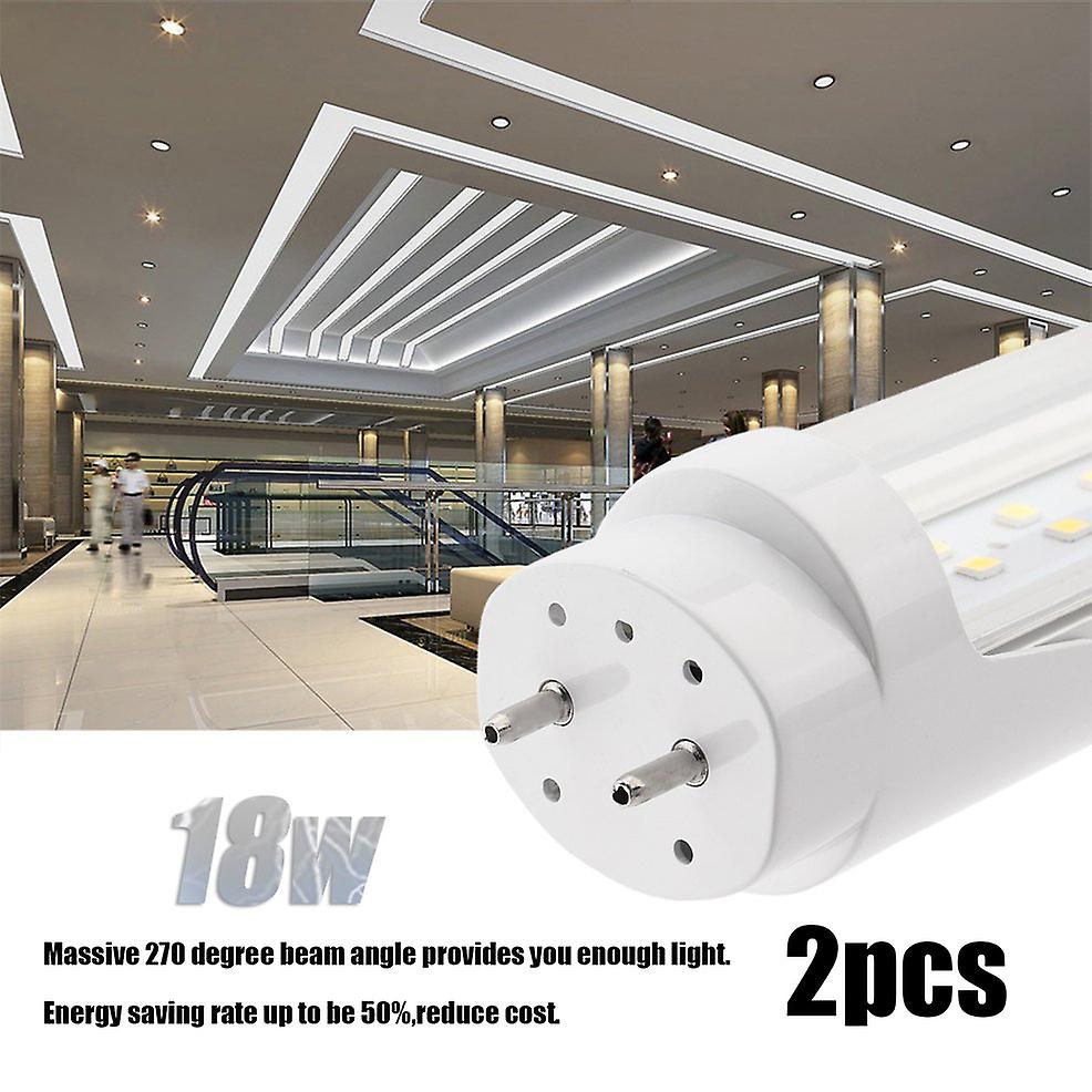 2pcs T8 Fluorescent Double-row Led Tube Light 60cm Length 18w Day White 4000k