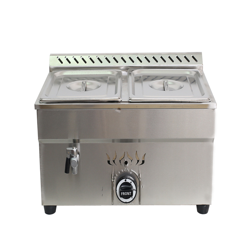 INTBUYING 2 Pans LP Gas Food Warmer Stove Bain-Marie Buffet Heating Steam Table with Pressure Reducing Valve