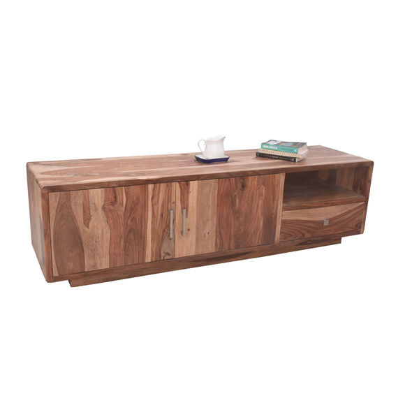 Vacation Natural Low Console with Cabinet and Drawer