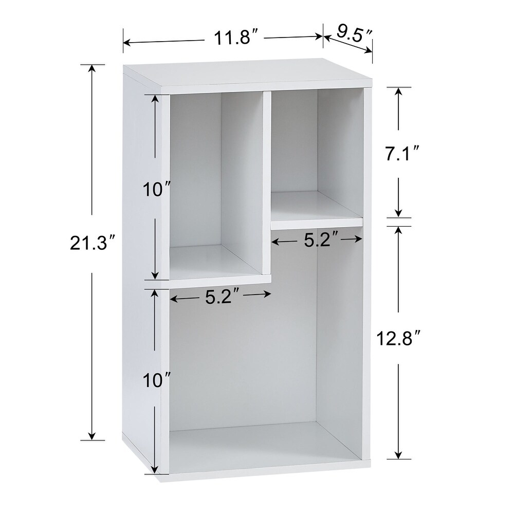 VECELO 2 Tier Bookcase and 3 Tier Bookcase set  Modern   Contemporary Wooden Bookshelf sets(set of 2)