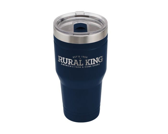 Rural King 30 oz. Stainless Steel Tumbler， Dark Blue - 30LO289