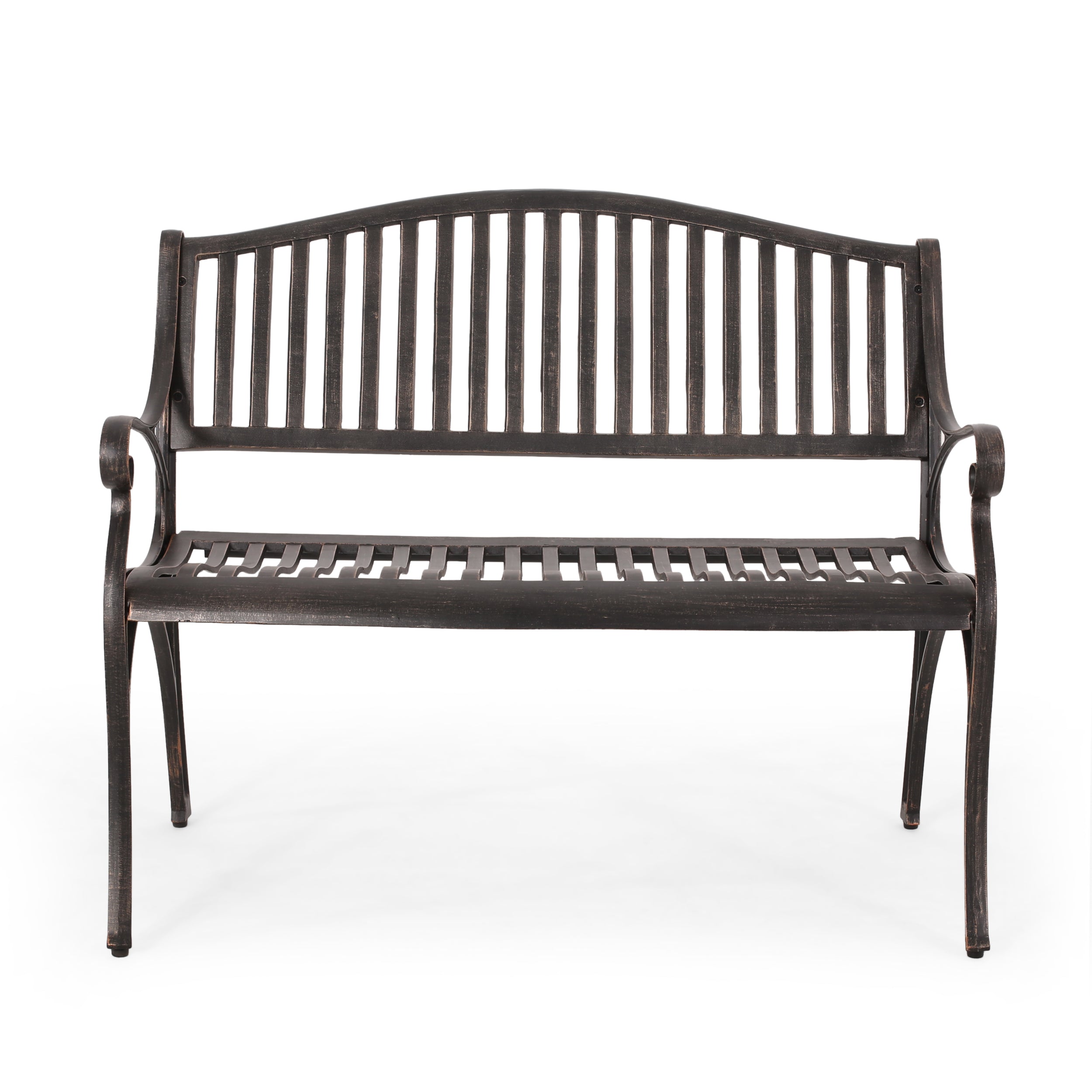 Stassi Outdoor Traditional Cast Aluminum Bench