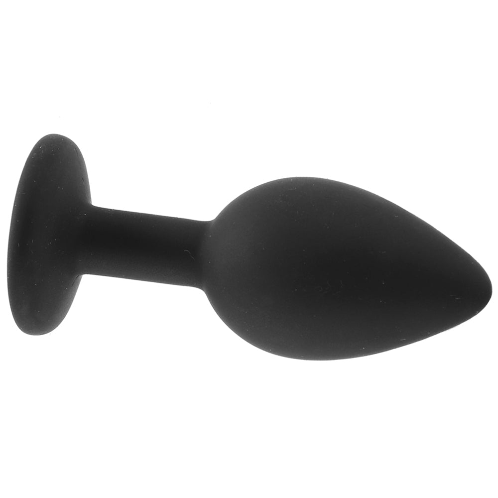 Regular Diamond Silicone Butt Plug in Black