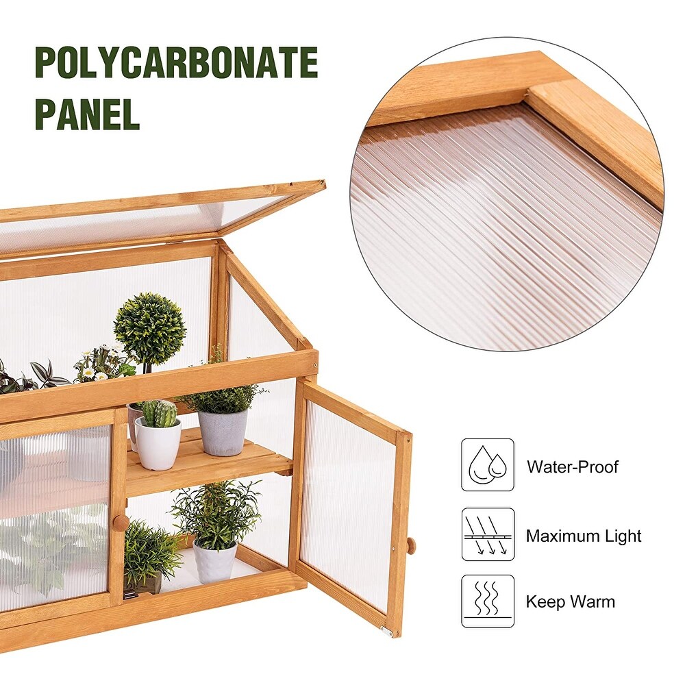 MCombo 2 Tier Cold Frame Greenhouse  Solid Wood 0160