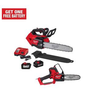 MW M18 FUEL 14 in. Top Handle 18V Lithium-Ion Brushless Cordless Chainsaw Kit w8 in. Pruning Saw 8.0 Ah 12.0 Ah Battery 2826-22T-3004-20