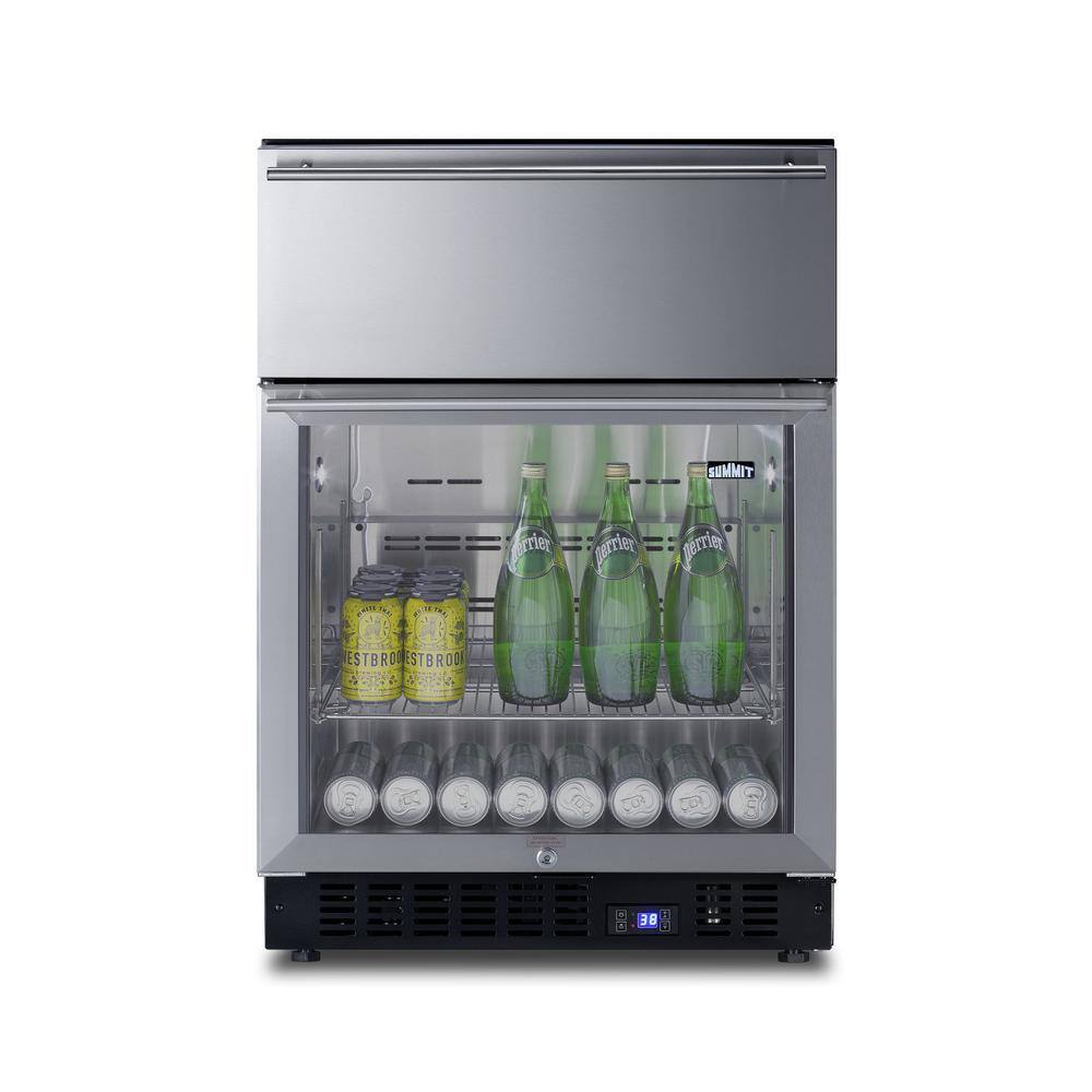 Summit Appliance 23.63 in. Commercial Refrigerator with Drawer in Stainless Steel SCR615TD