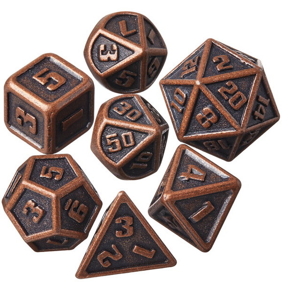 Brybelly Mini Metal Dice Set  Ancient Copper