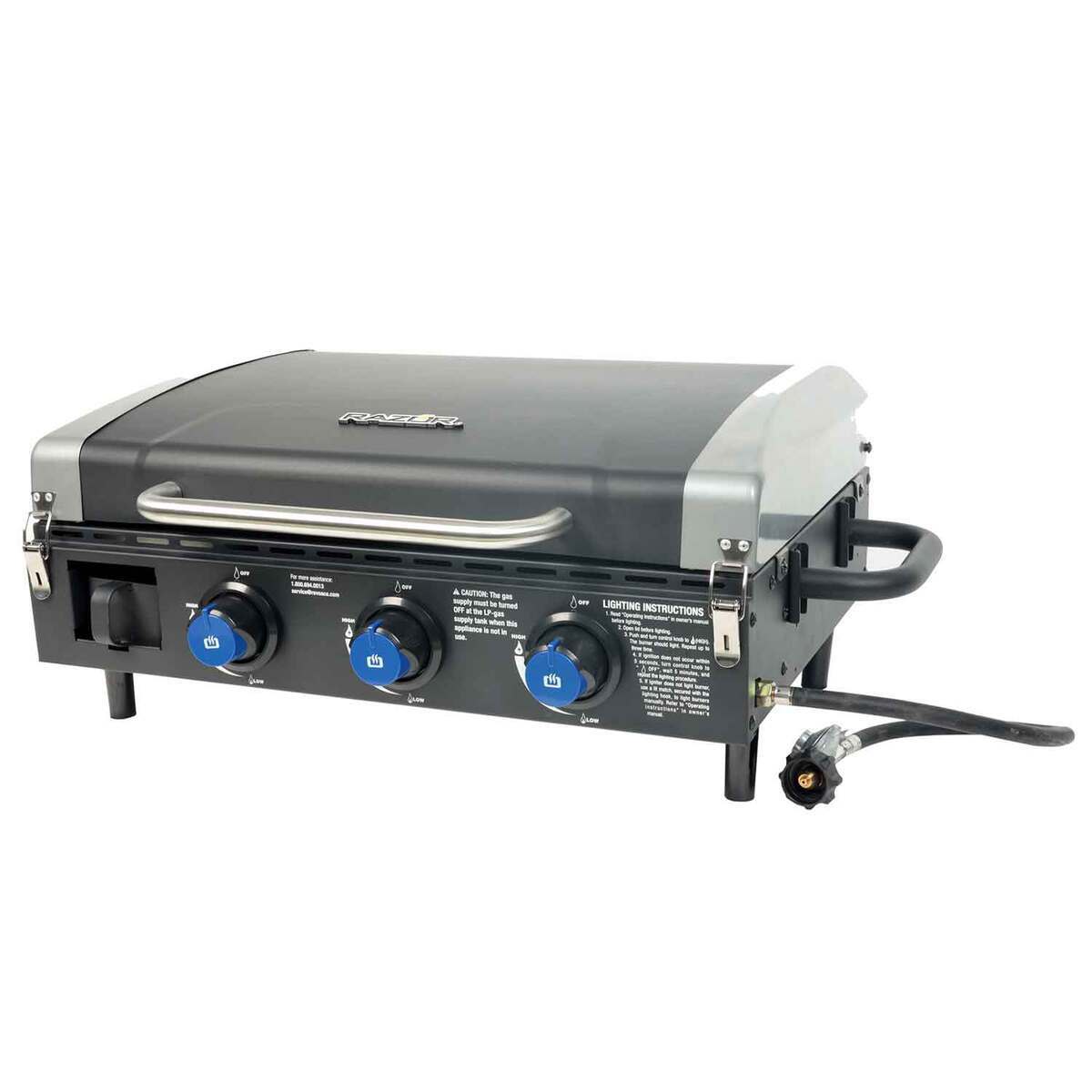 Razor 3 Burner Portable Griddle  Black