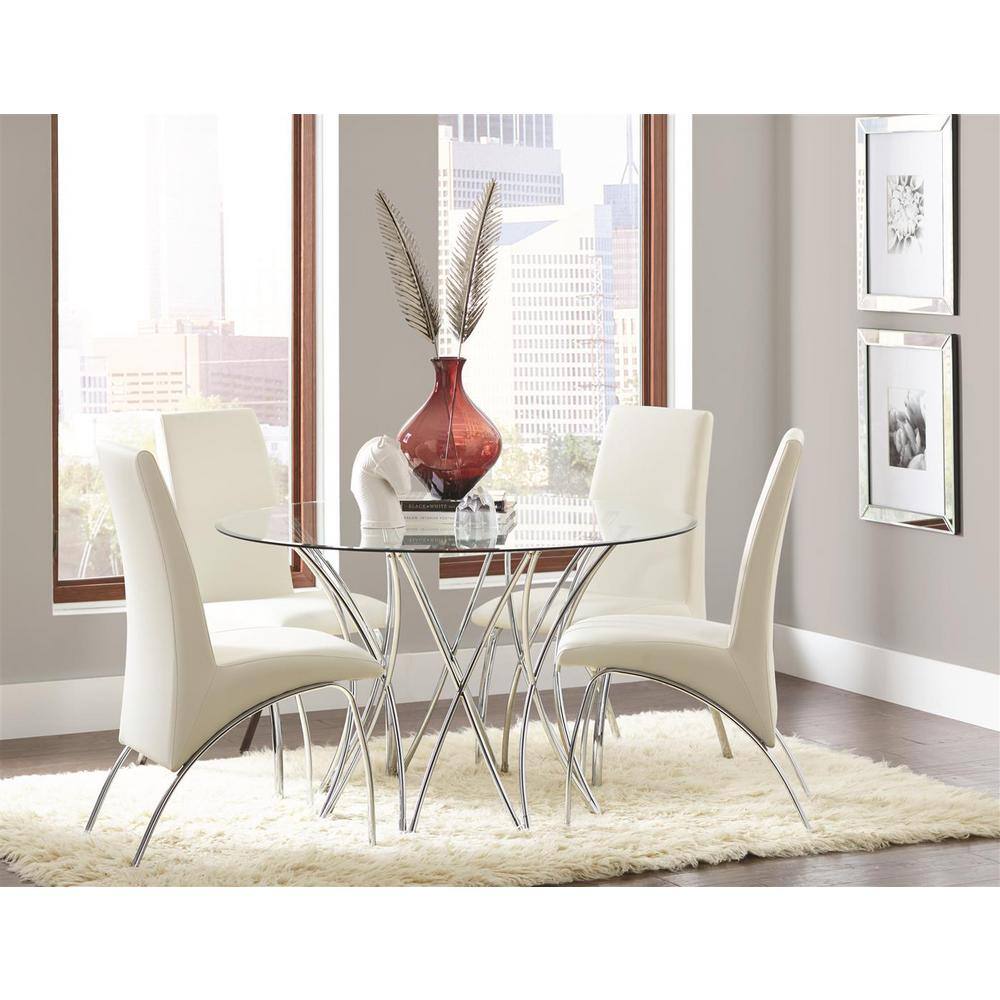 Coaster Home Furnishings Ophelia Dining Chairs White and Chrome (Set of 2) 121572