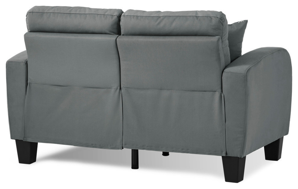 Dexter Love Seat With 2 Pillows   Transitional   Loveseats   by Lexicon Home  Houzz