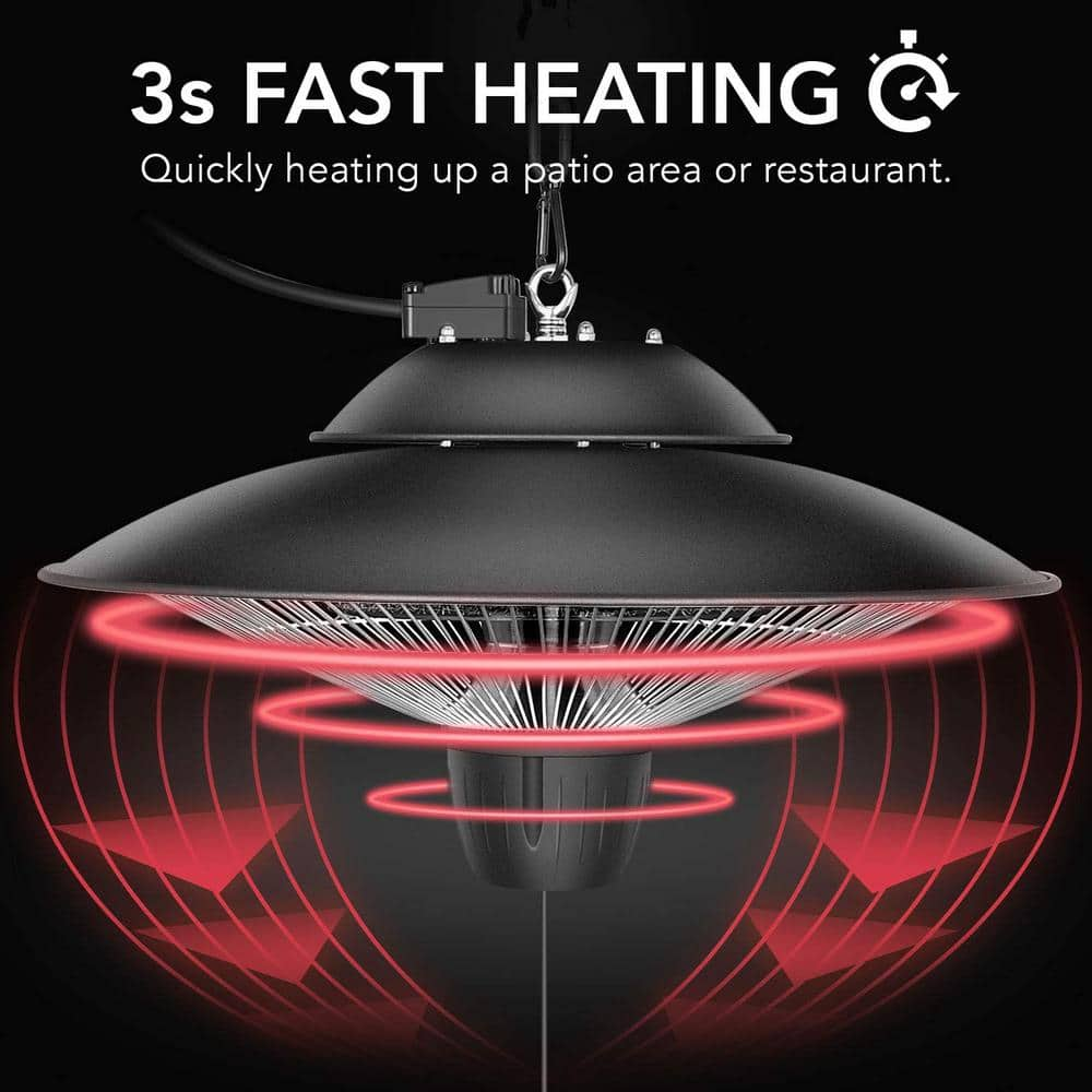 Afoxsos 600-Watt/1500-Watt Simple Deluxe Patio Portable Outdoor Heating with Overheat Protection, Ceiling-Mounted Heater HDMX1302