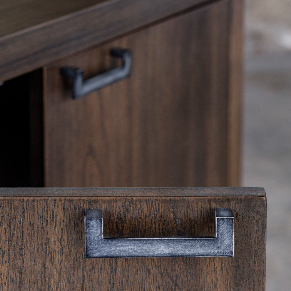 Contemporary Slim Wood Console Cabinet Simple Classic Silver Walnut Elegant   Industrial   Accent Chests And Cabinets   by My Swanky Home  Houzz