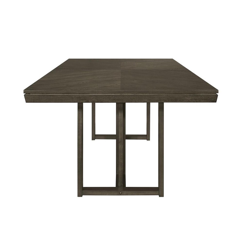 Rectangular Wooden Dining Table in Dark Grey