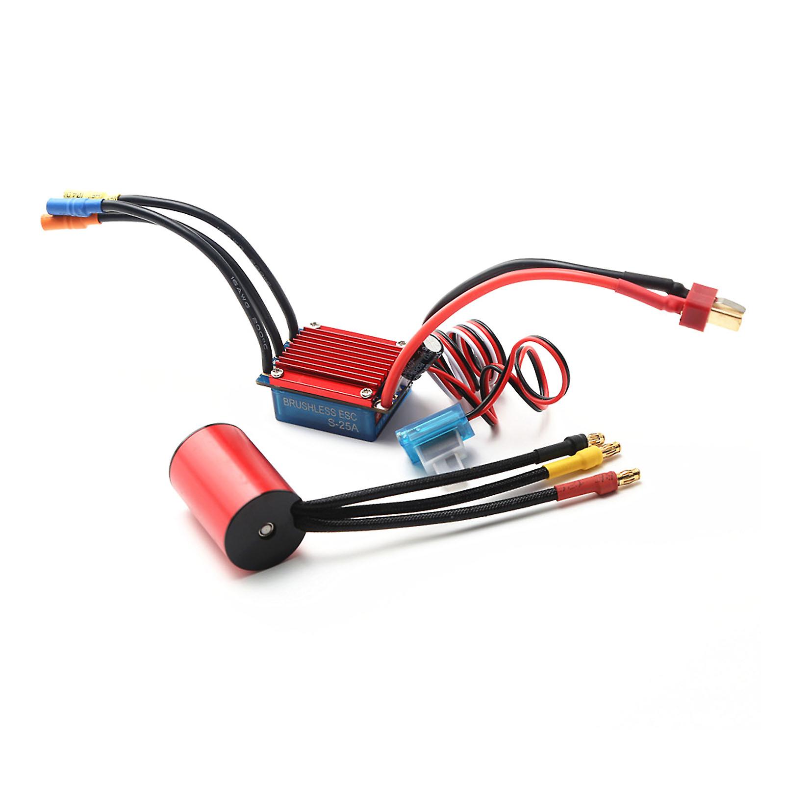 S2435 4800kv Brushless Motor 4p Sensorless 25a Brushless Esc Electric Speed Controller For 1/16 1/18 Rc Car Truck No.298310