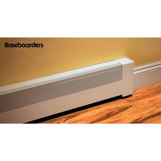 Baseboarders Basic Series 5 ft. Galvanized Steel Easy Slip-On Baseboard Heater Cover in White BC001-60