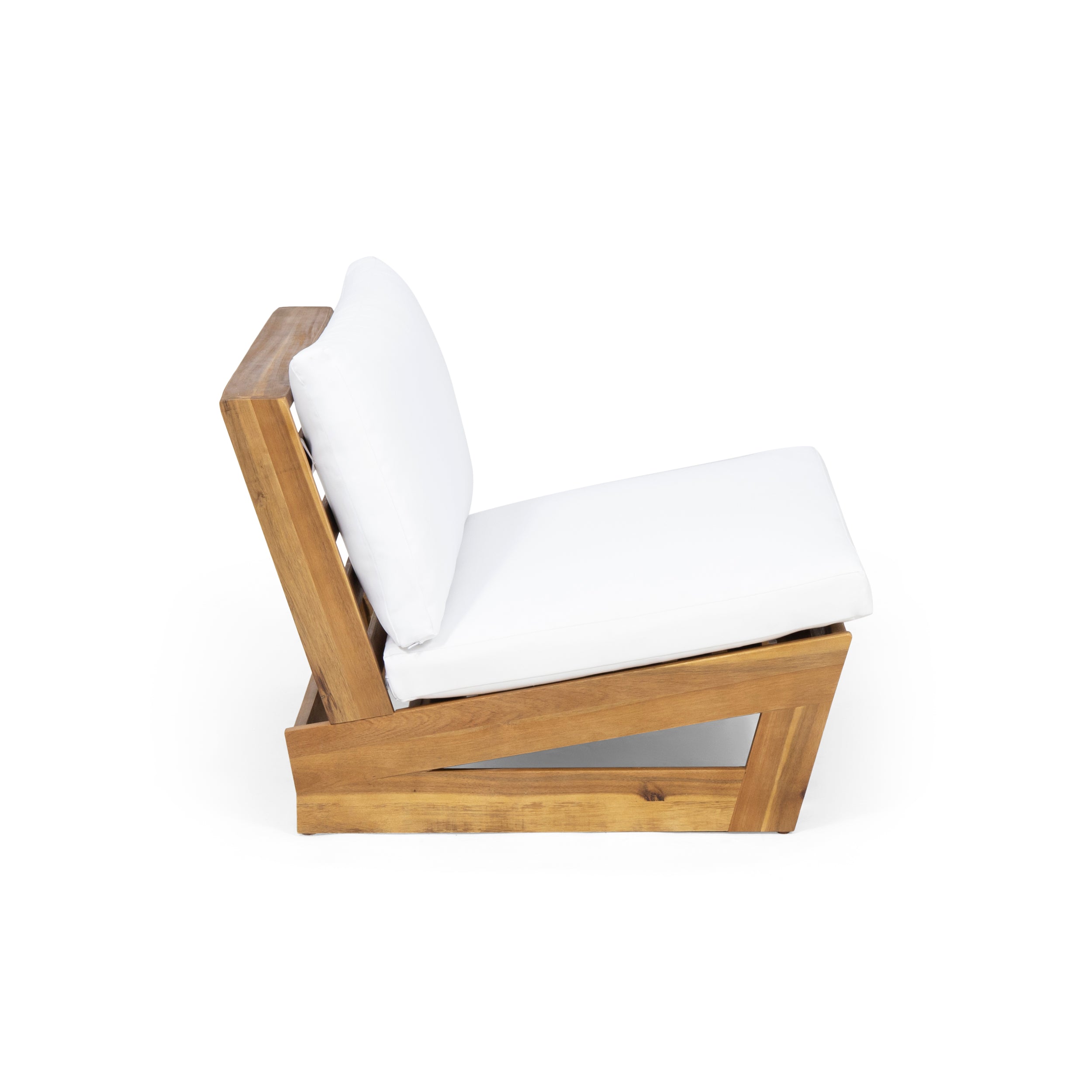 Elloree Outdoor Acacia Wood Club Chair with Cushions