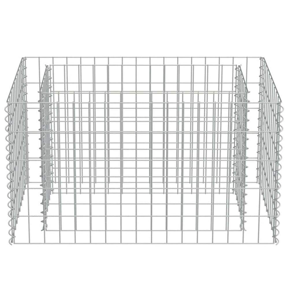 Zeus  Ruta 35.4 in. L x 19.7 in. W x 19.7 in. H Gabion Stone Basket Galvanized Steel Garden Fence wq-590