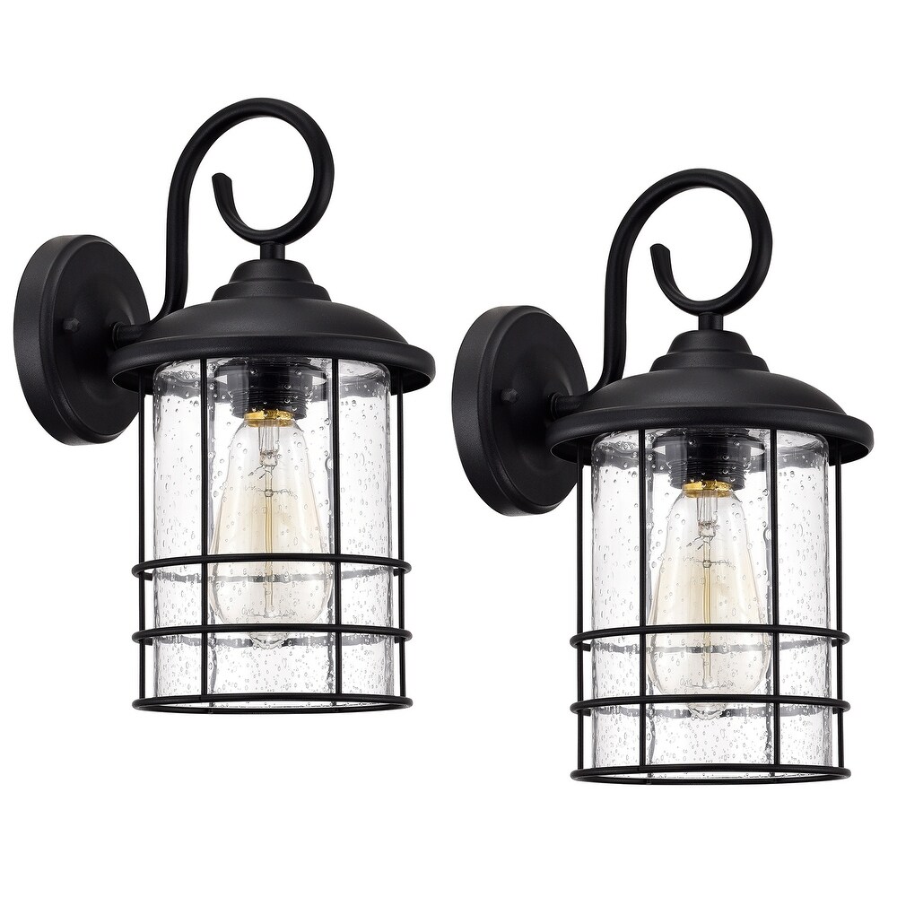 1 Light Black Outdoor Wall Mount Sconce