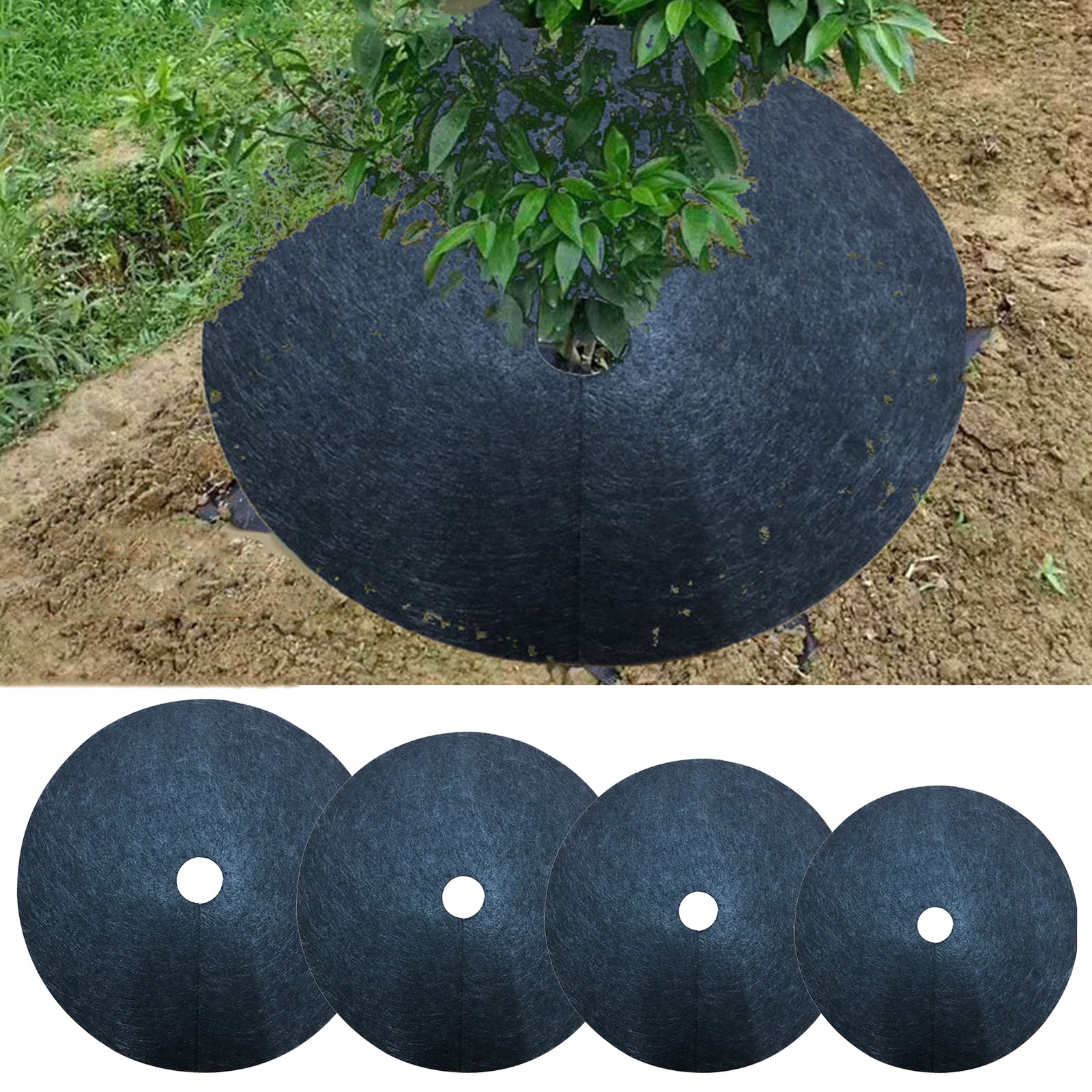 12Pcs Cloth Tree Protection Weed Mats For Vegetable Garden Diameter Made Of Nonwovens Material Covering Ring