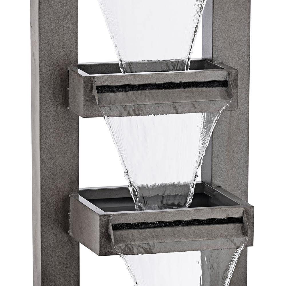 Alpine Corporation 43 in. Tall Outdoor Multi-Tier Modern Industrial Metal Fountain CPS182