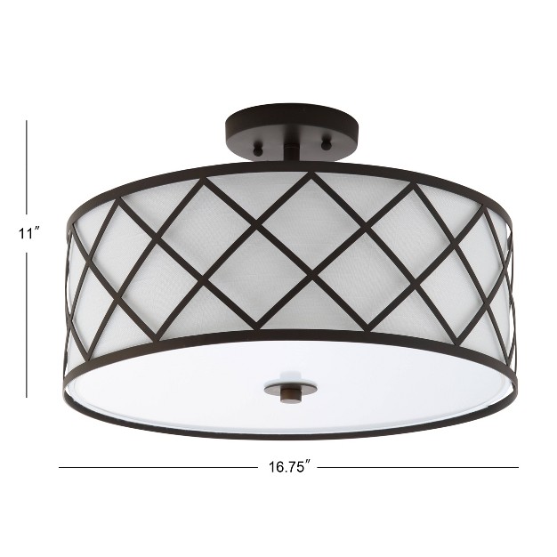 Metal Elizabeth Flush Mount Ceiling Light includes Energy Efficient Light Bulb Jonathan Y