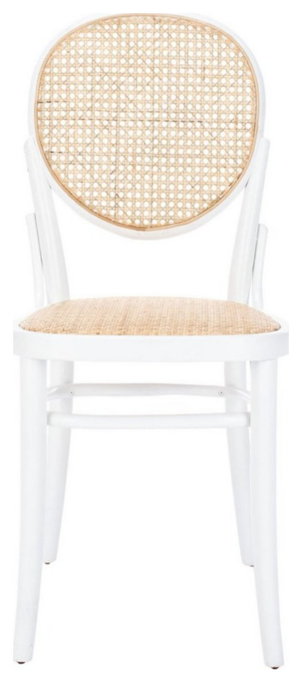 Mercury Cane Dining Chair set of 2 White/Natural   Tropical   Dining Chairs   by AED Luxury Home Decor  Houzz