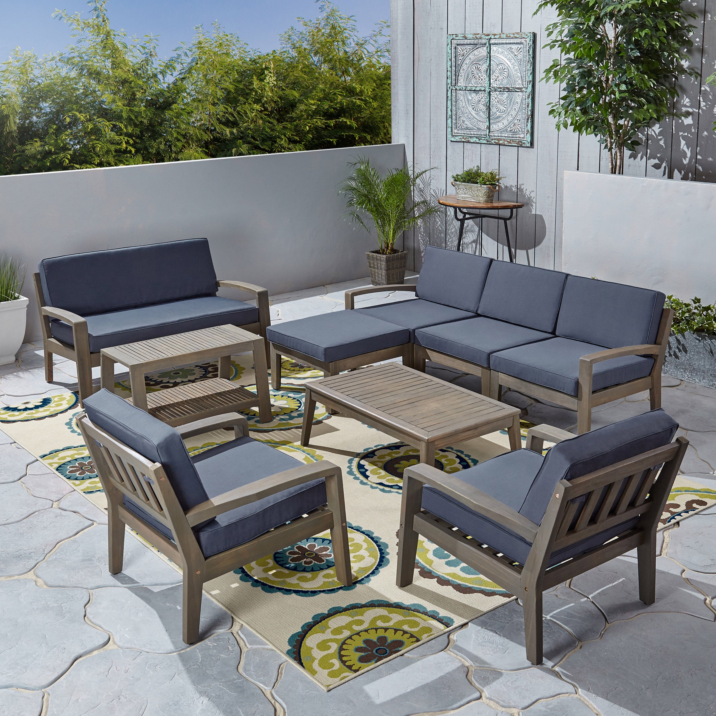 Parma 7-Seater Sectional Sofa Set For Patio with Loveseat