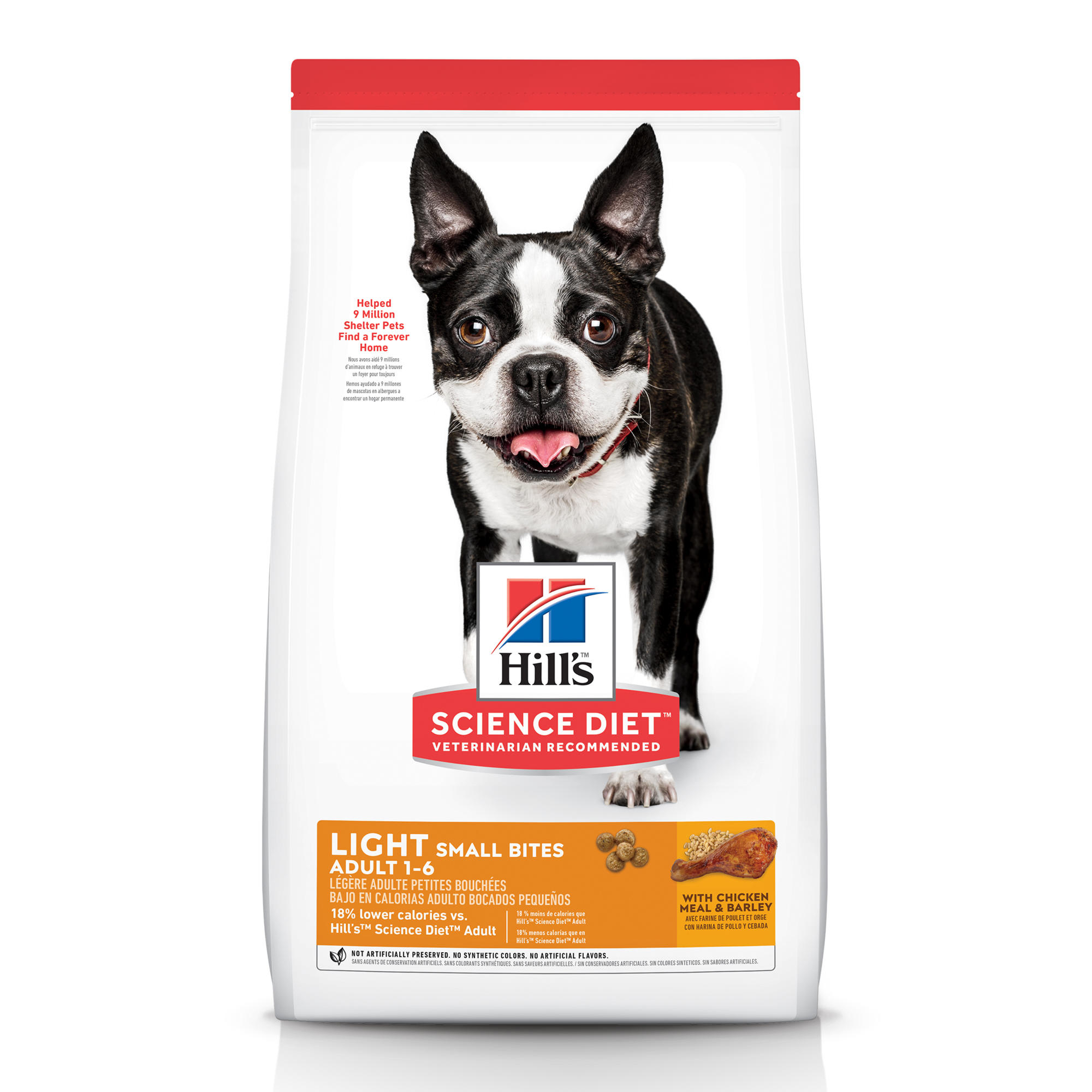 HILL'S Science Diet Adult Light Small Bites with Chicken Meal amp; Barley Dry Dog Food， 30 lbs.， Bag