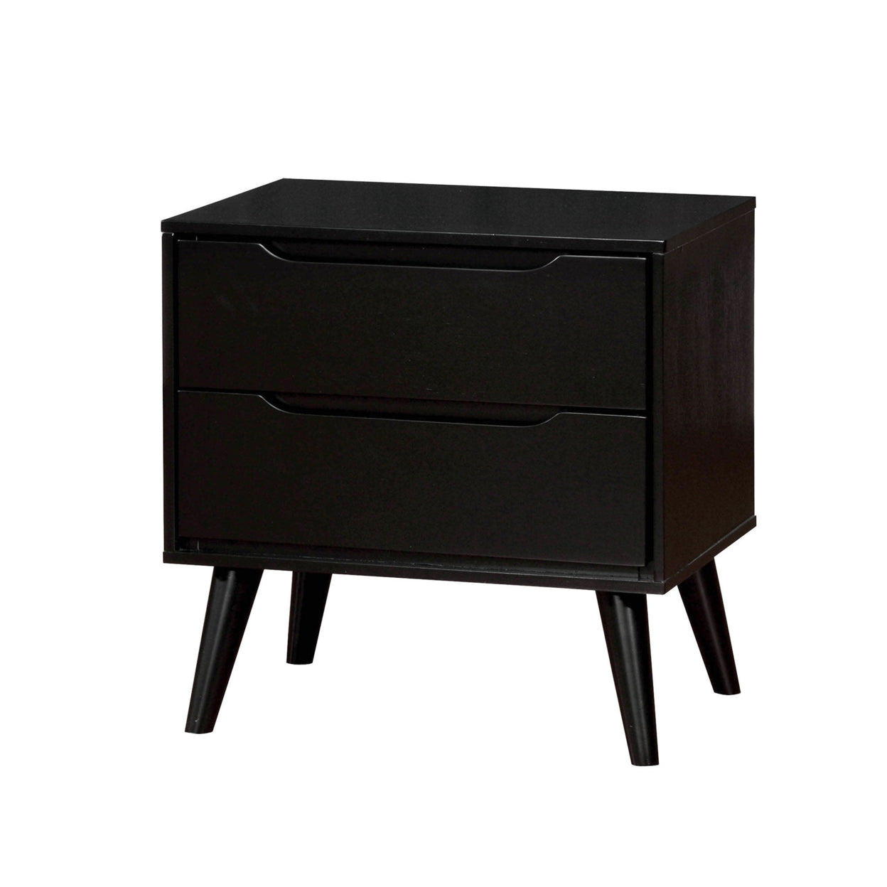 Furniture of America Lennart Mid-Century Modern Nightstand, Black