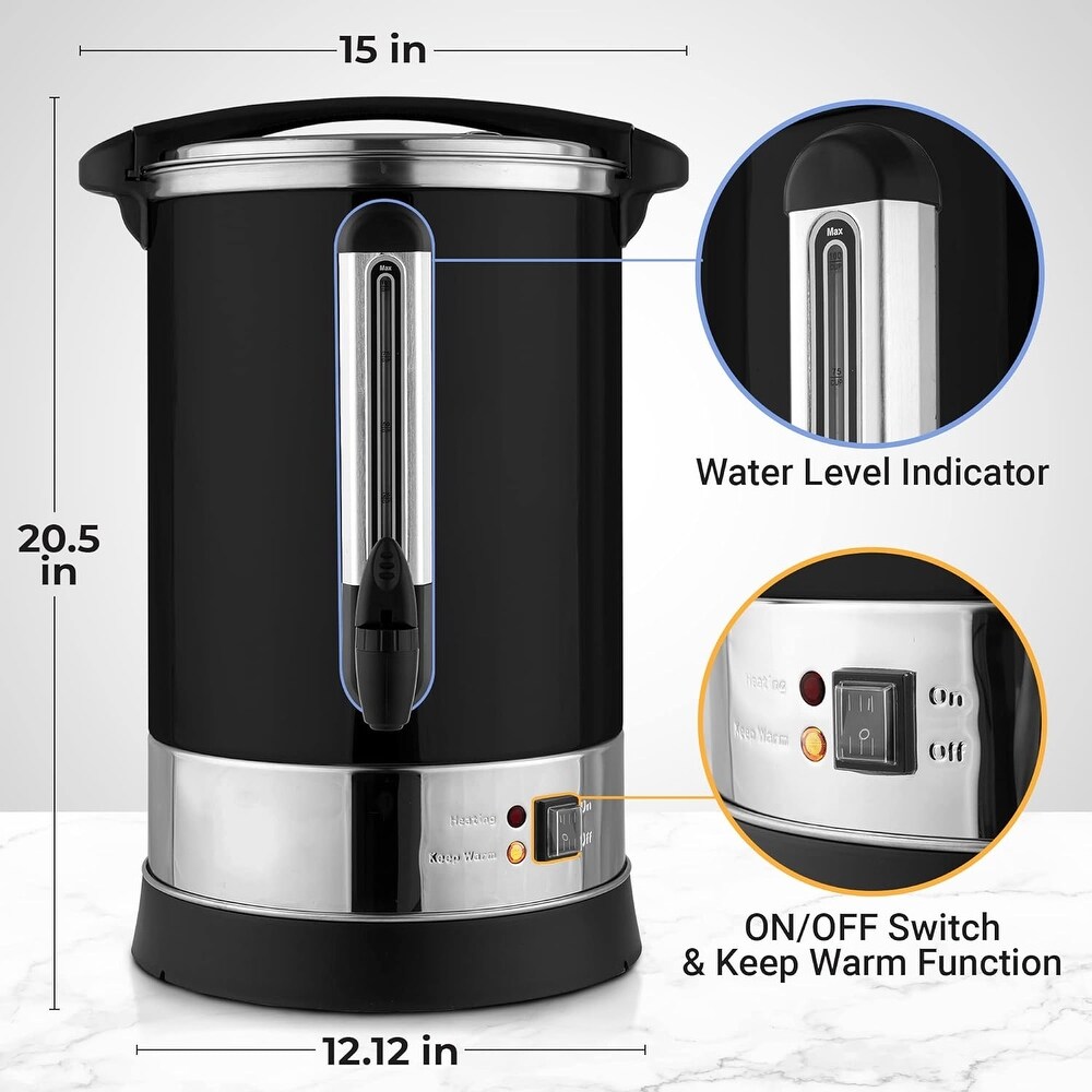 Zulay Kitchen 100 Cup Commercial Coffee Urn   Hot Beverage Dispenser