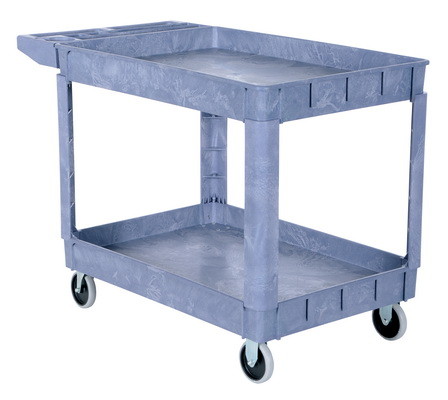 Vestil PLSC 2 2436 plastic utility cart 2 shelves ...