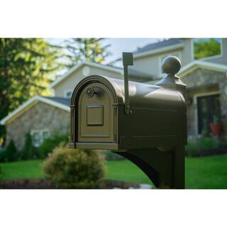 Architectural Mailboxes Garrison Venetian Bronze Large Steel Post Mount Mailbox GM160VBAM