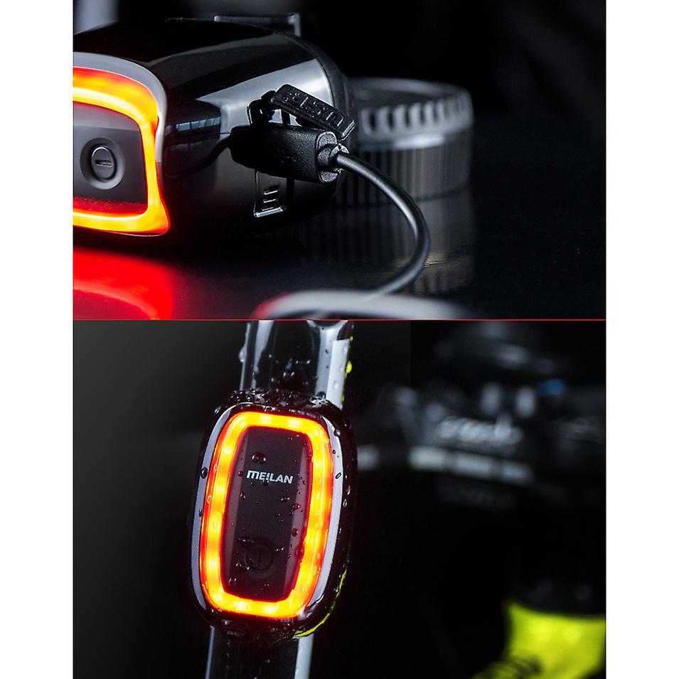 Smart Bike Tail Light Auto On/off Brake Warning Light Usb Rechargeable Waterproof Ultra Bright Light Sensing Bicycle Rear Light