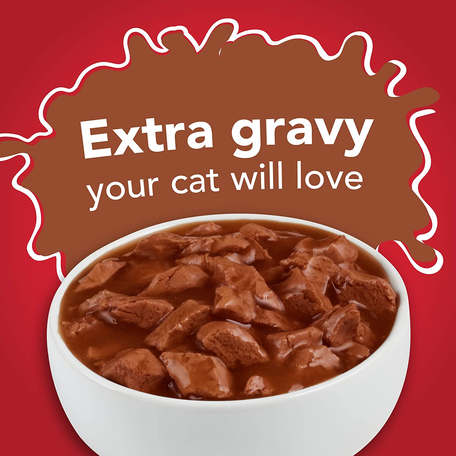 Purina Friskies Gravy Wet Cat Food Extra Gravy Chunky With Beef in Savory Gravy - (24) 5.5 oz. Cans