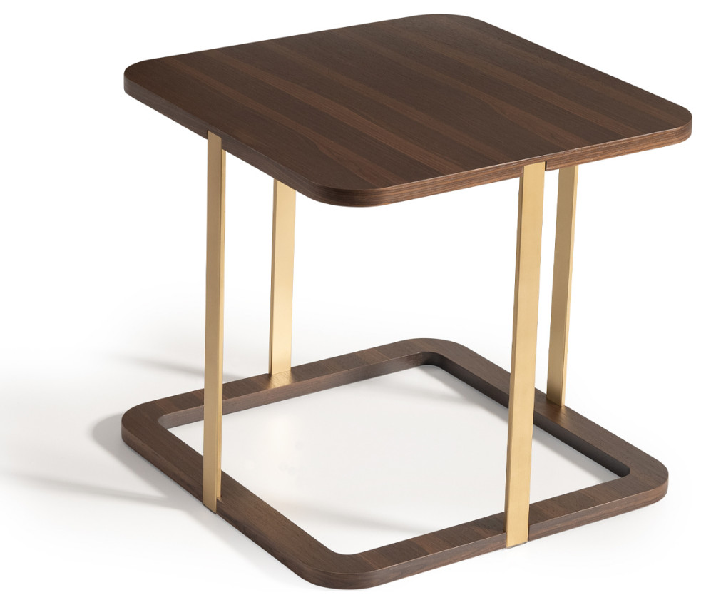 Amora Side Table Eggshell Walnut   Contemporary   Side Tables And End Tables   by Michael Amini  Houzz