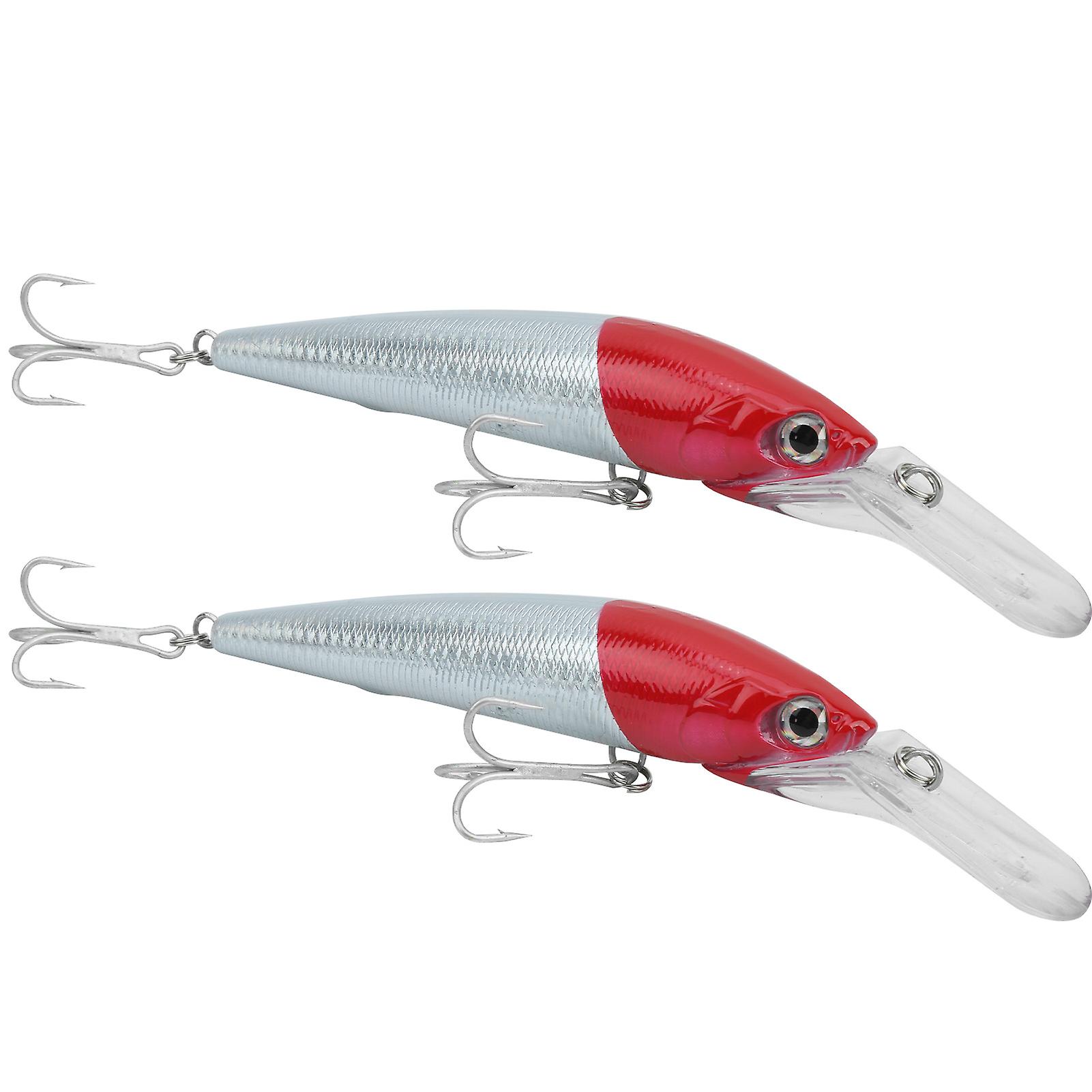 2pcs Plastic Artificial Simulation Deep Diving Minnow Lure Bait Fishing Accessory1#