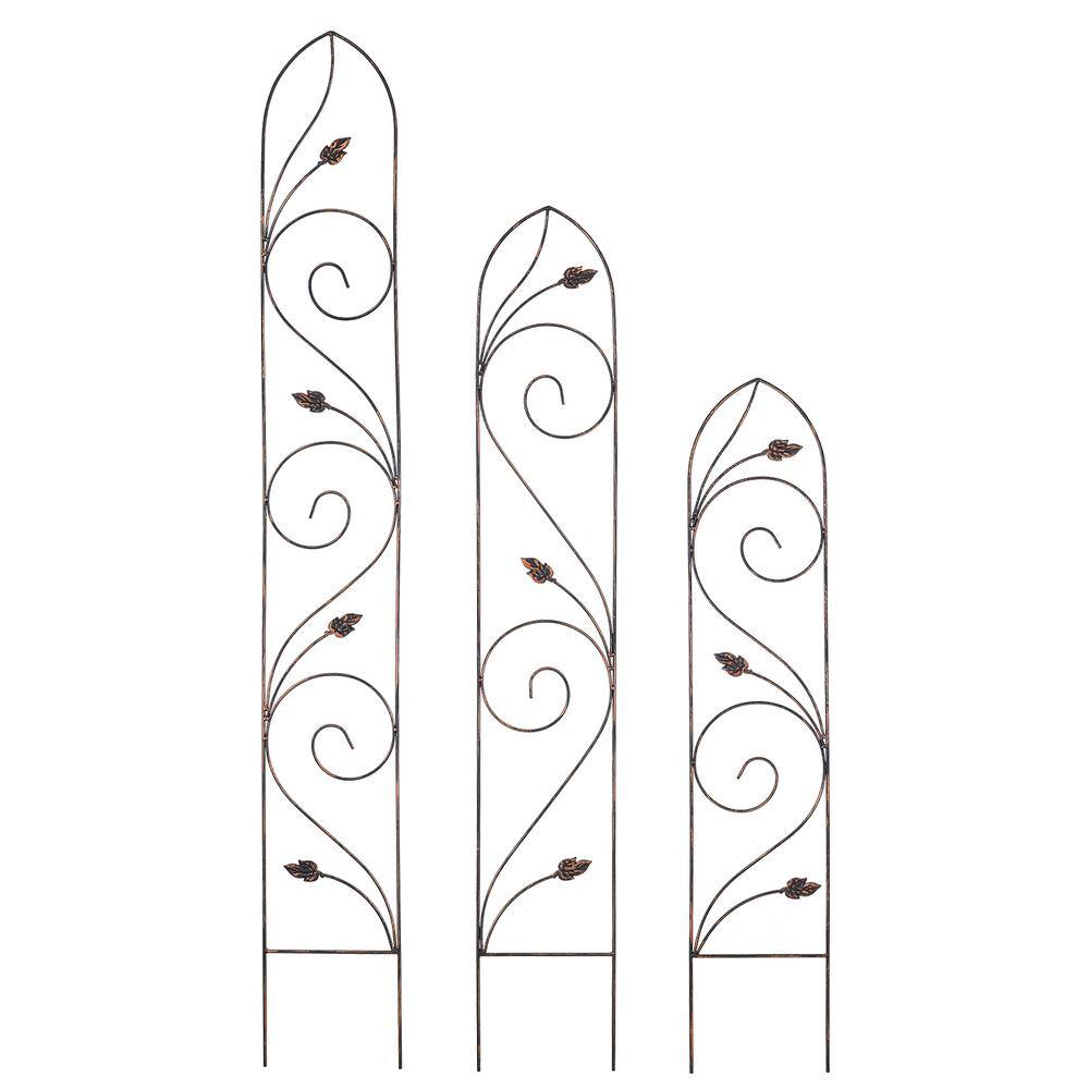 Arcadia Garden Products Autumn Leaf 60 in. x 10 in. Metal Trellis TR05