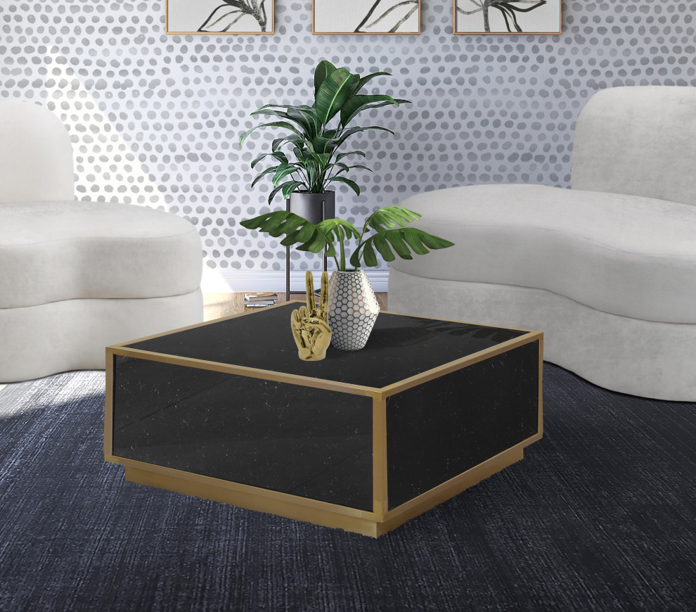 Glitz Faux Marble Top Coffee Table   Contemporary   Coffee Tables   by Meridian Furniture  Houzz