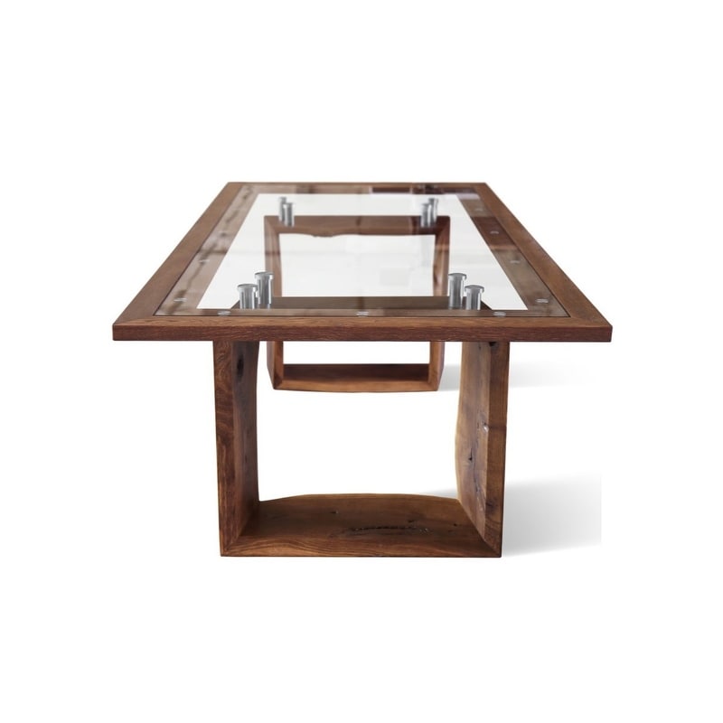 ROZG XO Solid Wood Dining Table   Walnut