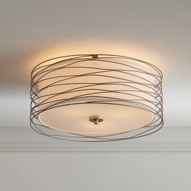 Wide Wavy Spun White Drum For Bedroom Kitchen