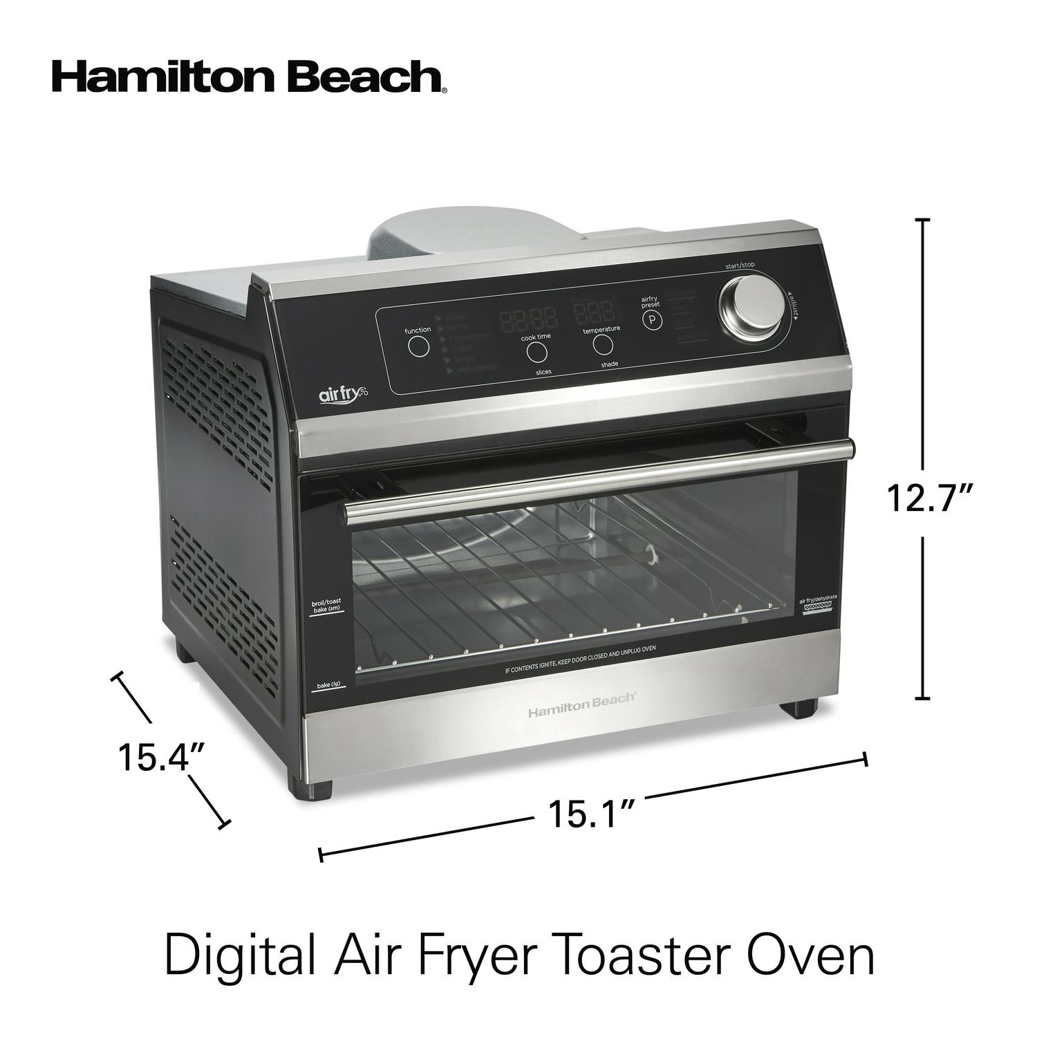 Hamilton Beach Air Fryer Toaster Oven 6 Slice Capacity Black with Stainless Steel Accents Model 31220  Crowdfused