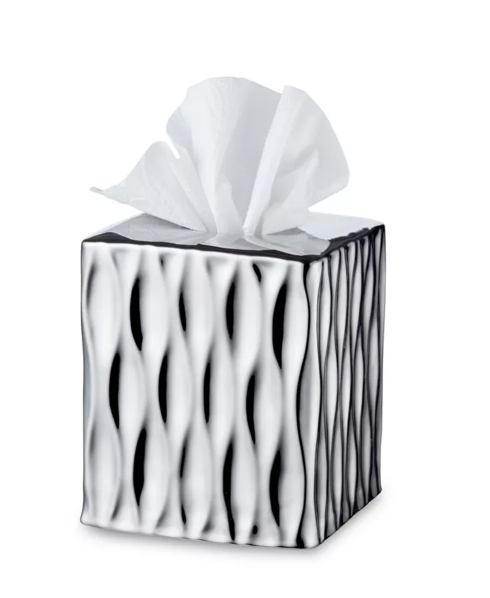 Roselli Trading Company Silver Wave Tissue Cover Box